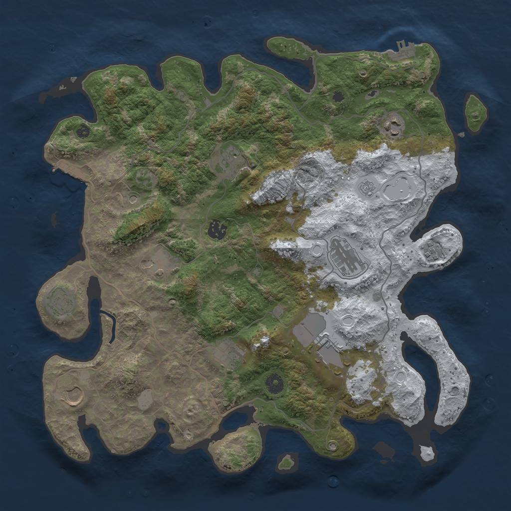 Rust Map: Procedural Map, Size: 4000, Seed: 21474836, 19 Monuments