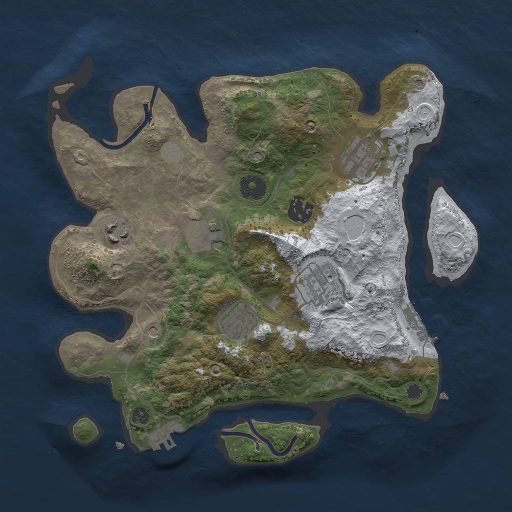 Rust Map: Procedural Map, Size: 3000, Seed: 1861207066, 14 Monuments