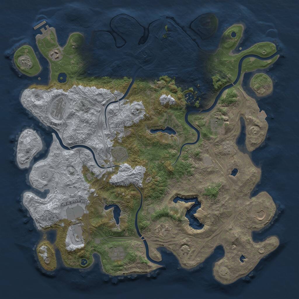 Rust Map: Procedural Map, Size: 4500, Seed: 1468917452, 15 Monuments