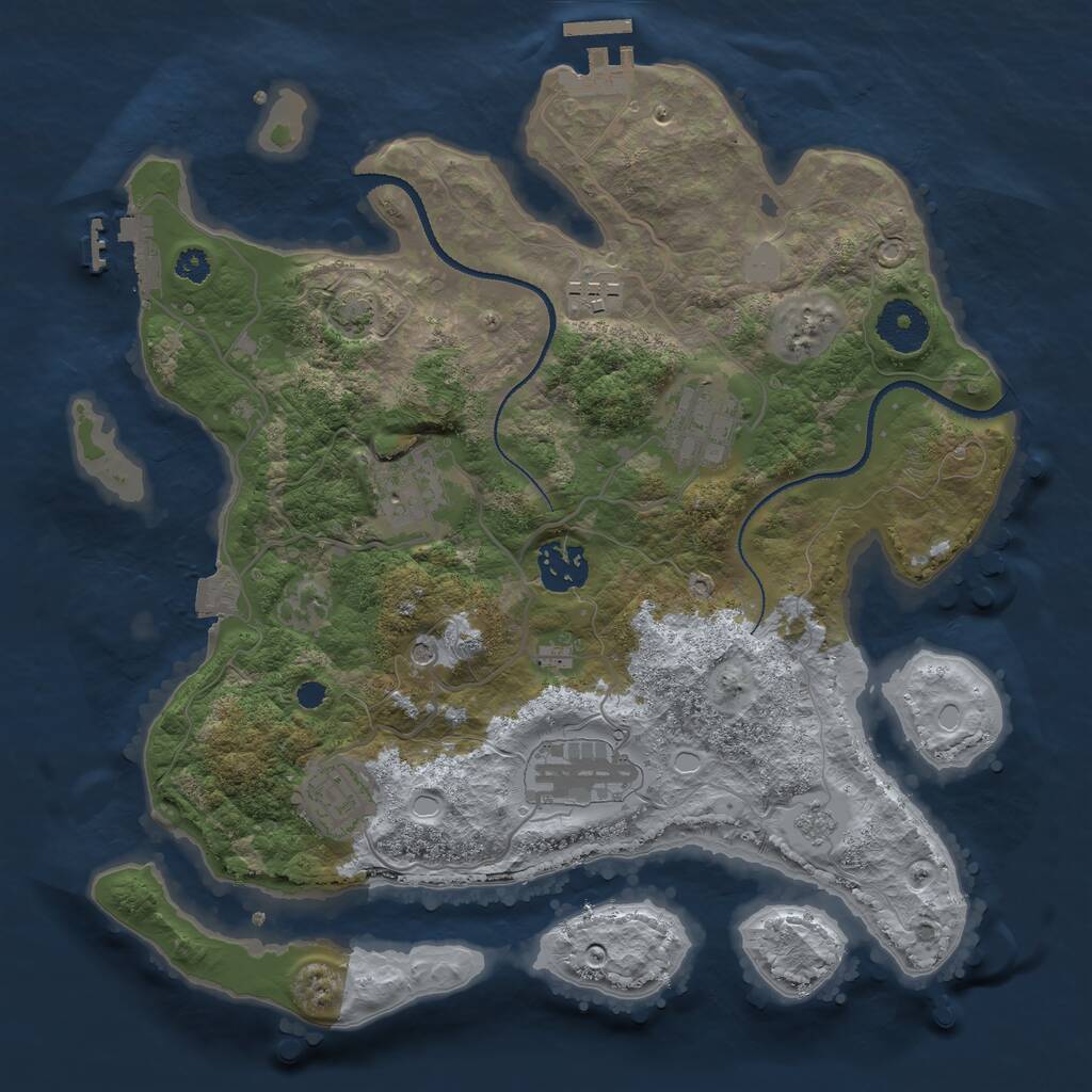 Rust Map: Procedural Map, Size: 3200, Seed: 76576321, 12 Monuments