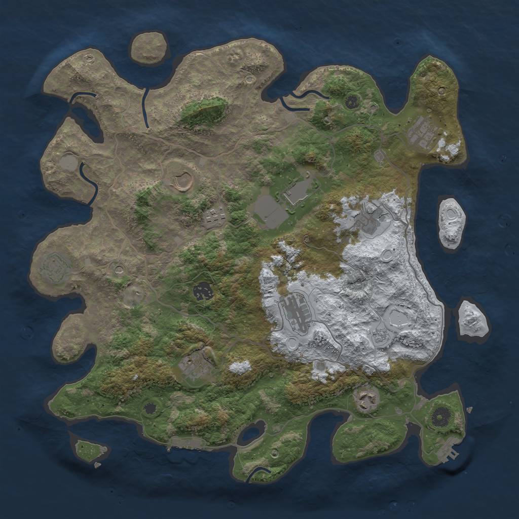 Rust Map: Procedural Map, Size: 4000, Seed: 7081986, 19 Monuments