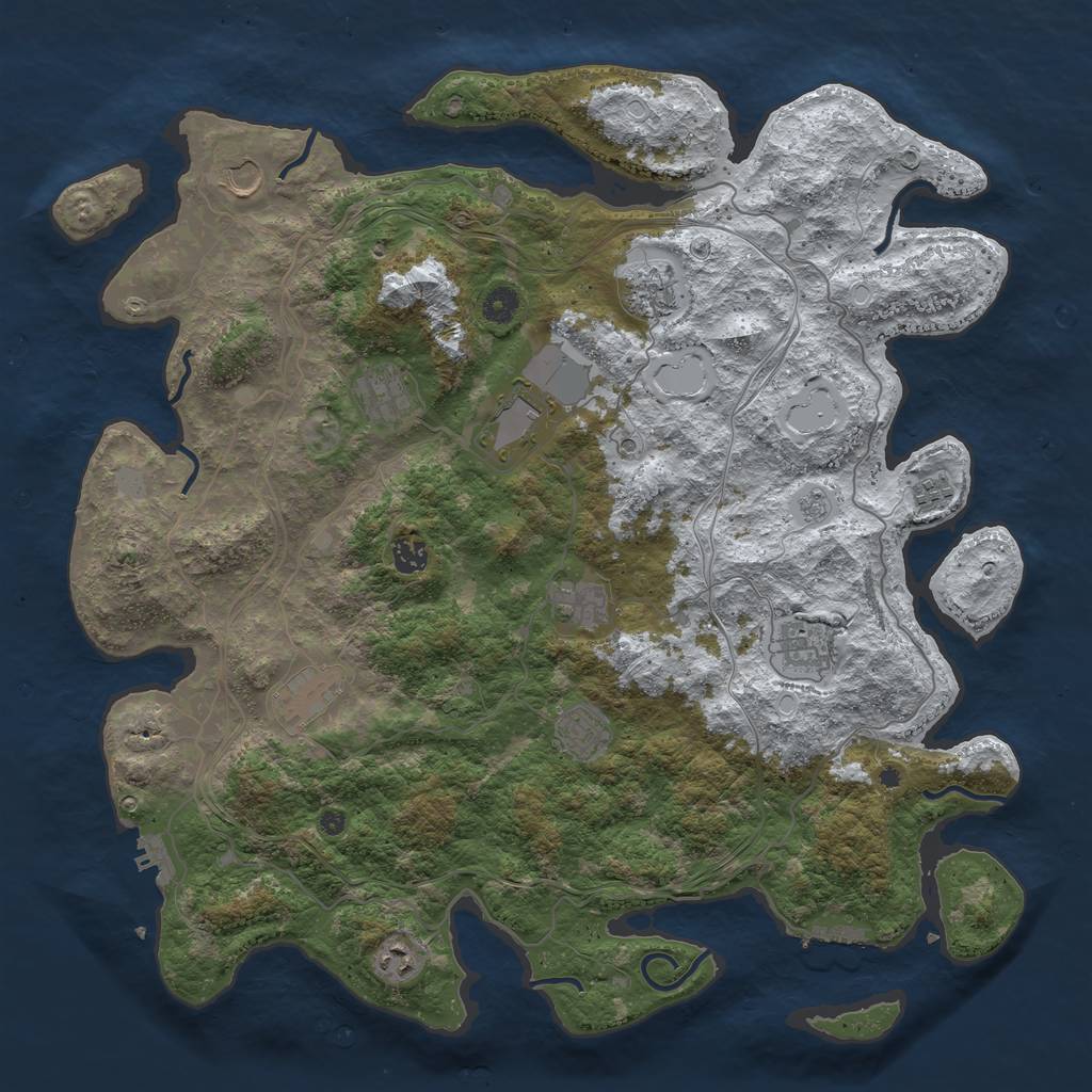 Rust Map: Procedural Map, Size: 4500, Seed: 1614479915, 20 Monuments