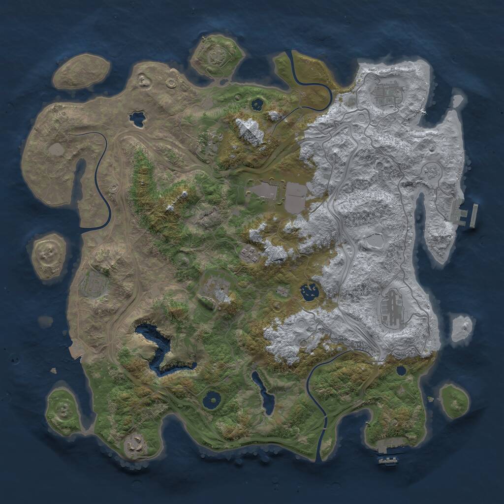 Rust Map: Procedural Map, Size: 4250, Seed: 1389061761, 15 Monuments