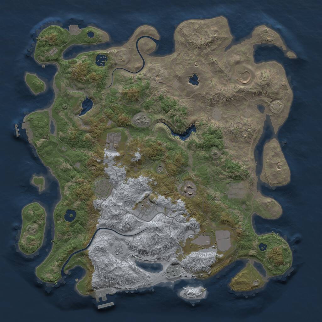 Rust Map: Procedural Map, Size: 4000, Seed: 2017711342, 15 Monuments