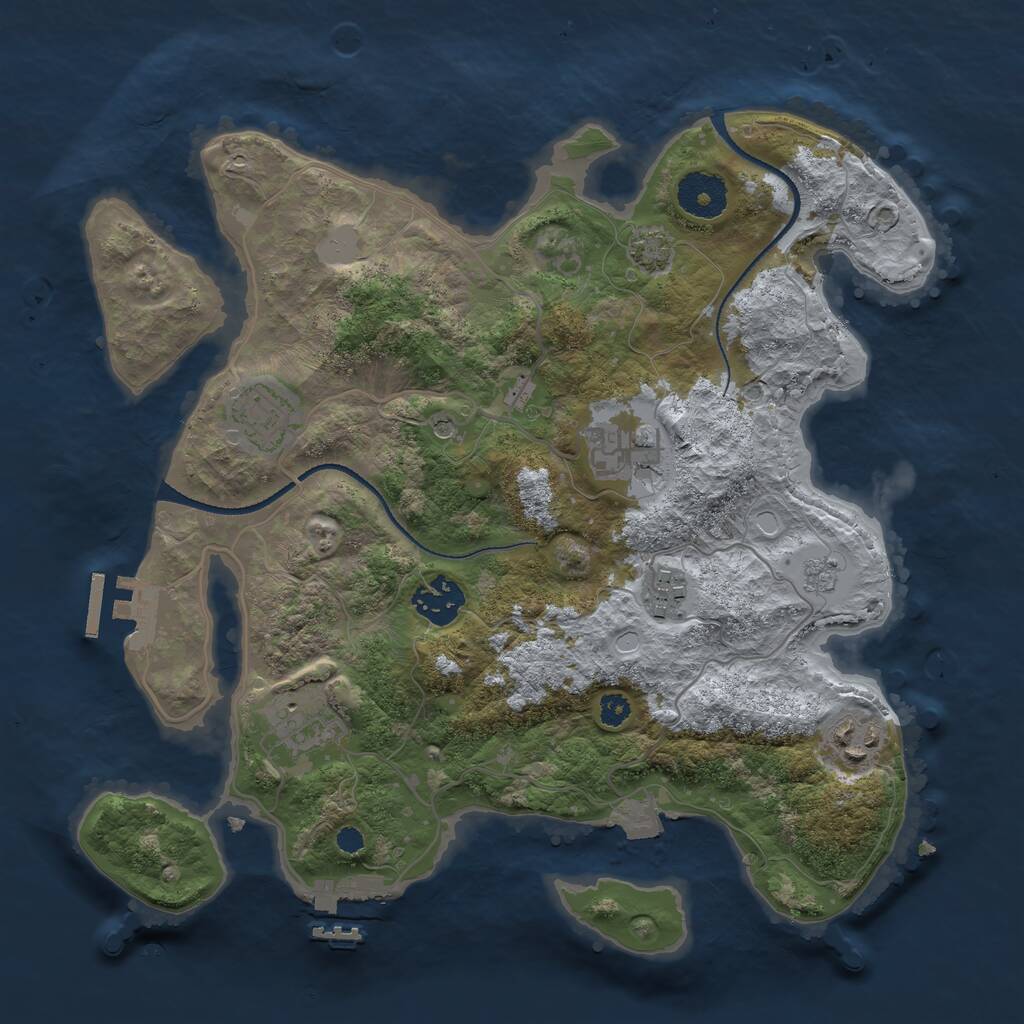 Rust Map: Procedural Map, Size: 3200, Seed: 115166013, 12 Monuments