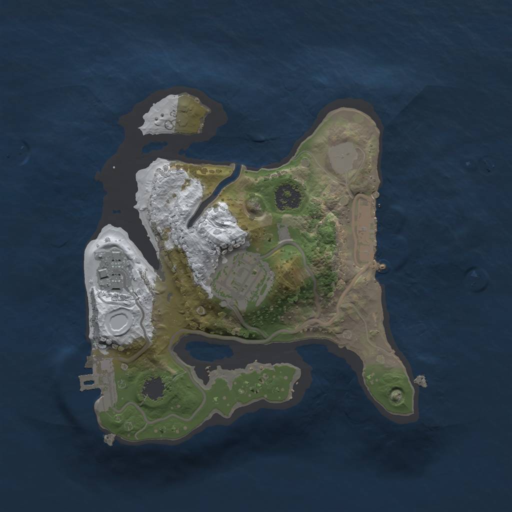 Rust Map: Procedural Map, Size: 2000, Seed: 120229539, 9 Monuments