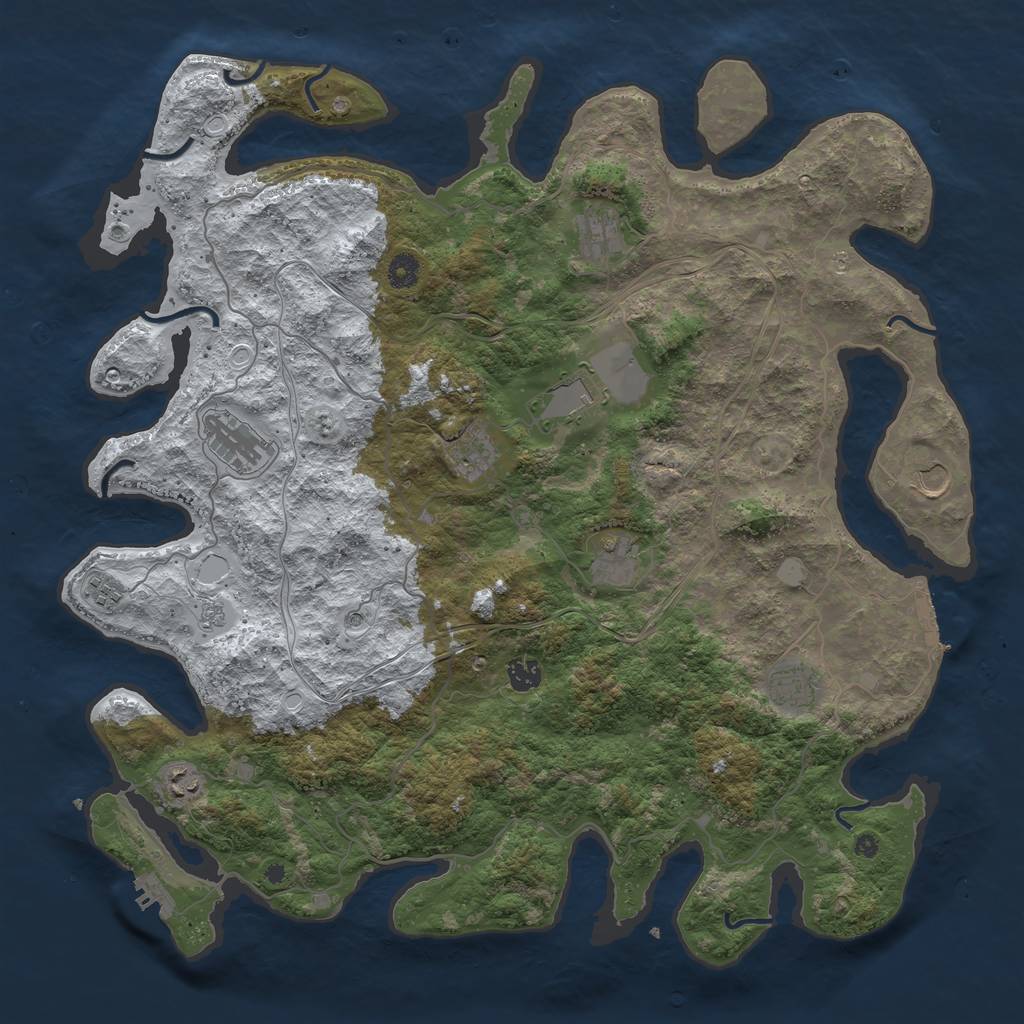 Rust Map: Procedural Map, Size: 4500, Seed: 5199623, 19 Monuments