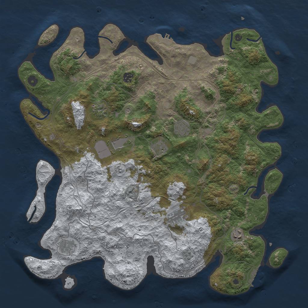 Rust Map: Procedural Map, Size: 4500, Seed: 15824587, 18 Monuments