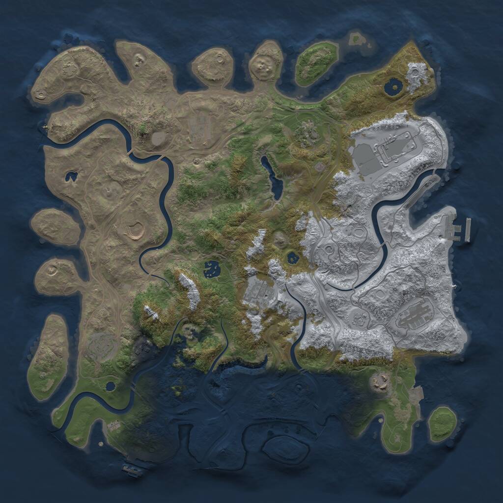 Rust Map: Procedural Map, Size: 4250, Seed: 1168761578, 16 Monuments