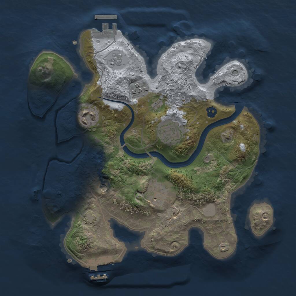 Rust Map: Procedural Map, Size: 2700, Seed: 2147483645, 10 Monuments