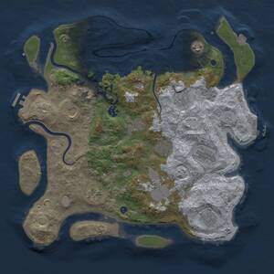 Thumbnail Rust Map: Procedural Map, Size: 3850, Seed: 394152250, 17 Monuments