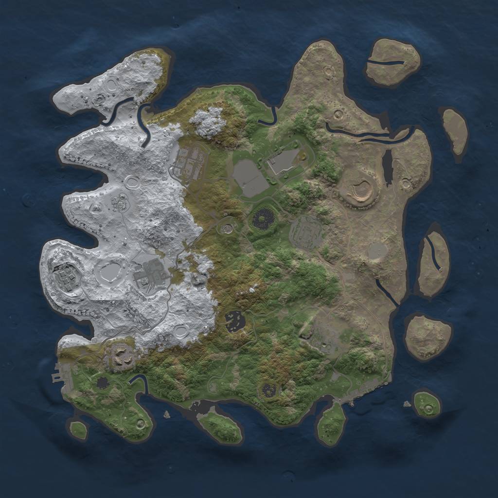 Rust Map: Procedural Map, Size: 3500, Seed: 920679231, 18 Monuments