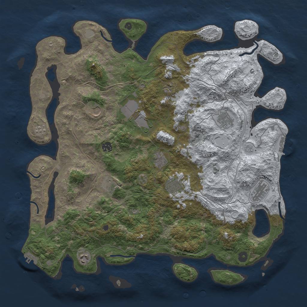 Rust Map: Procedural Map, Size: 4500, Seed: 67434, 20 Monuments