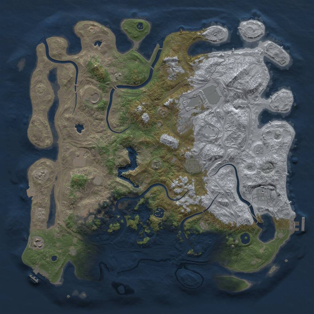 Rust Map: Procedural Map, Size: 4500, Seed: 67434, 17 Monuments