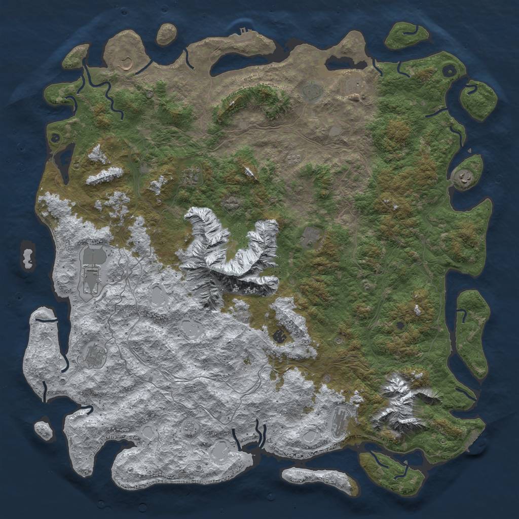 Rust Map: Procedural Map, Size: 6000, Seed: 19190721, 20 Monuments