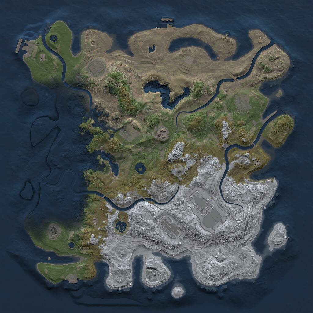 Rust Map: Procedural Map, Size: 4250, Seed: 1783205630, 15 Monuments