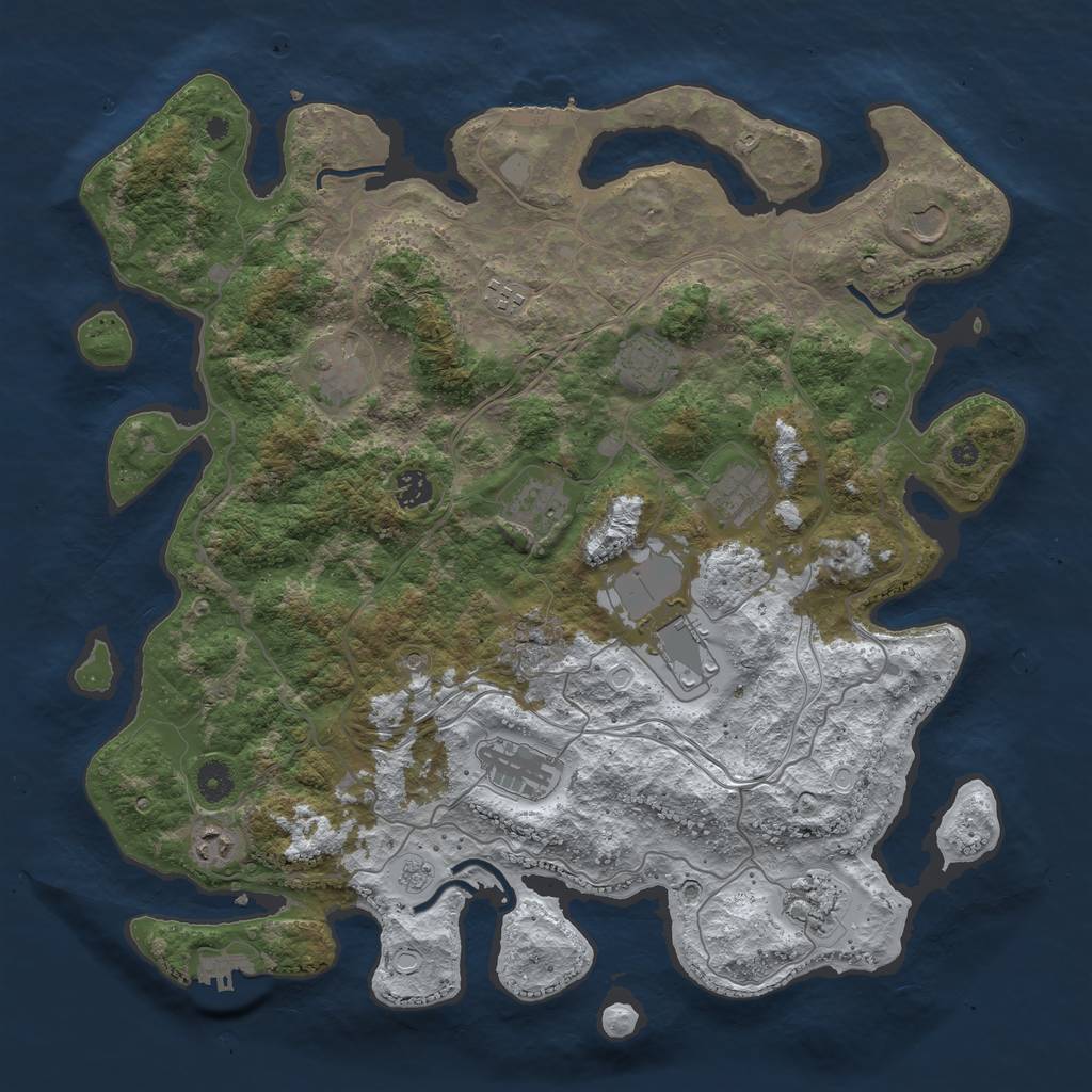 Rust Map: Procedural Map, Size: 4250, Seed: 1783205630, 20 Monuments