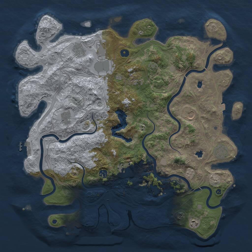 Rust Map: Procedural Map, Size: 4500, Seed: 763103558, 16 Monuments