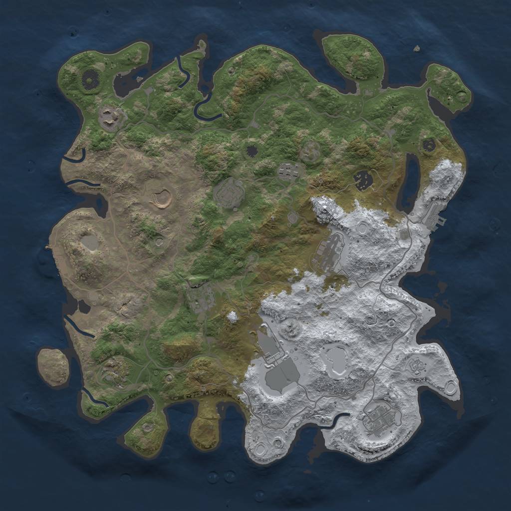 Rust Map: Procedural Map, Size: 4000, Seed: 371060936, 19 Monuments