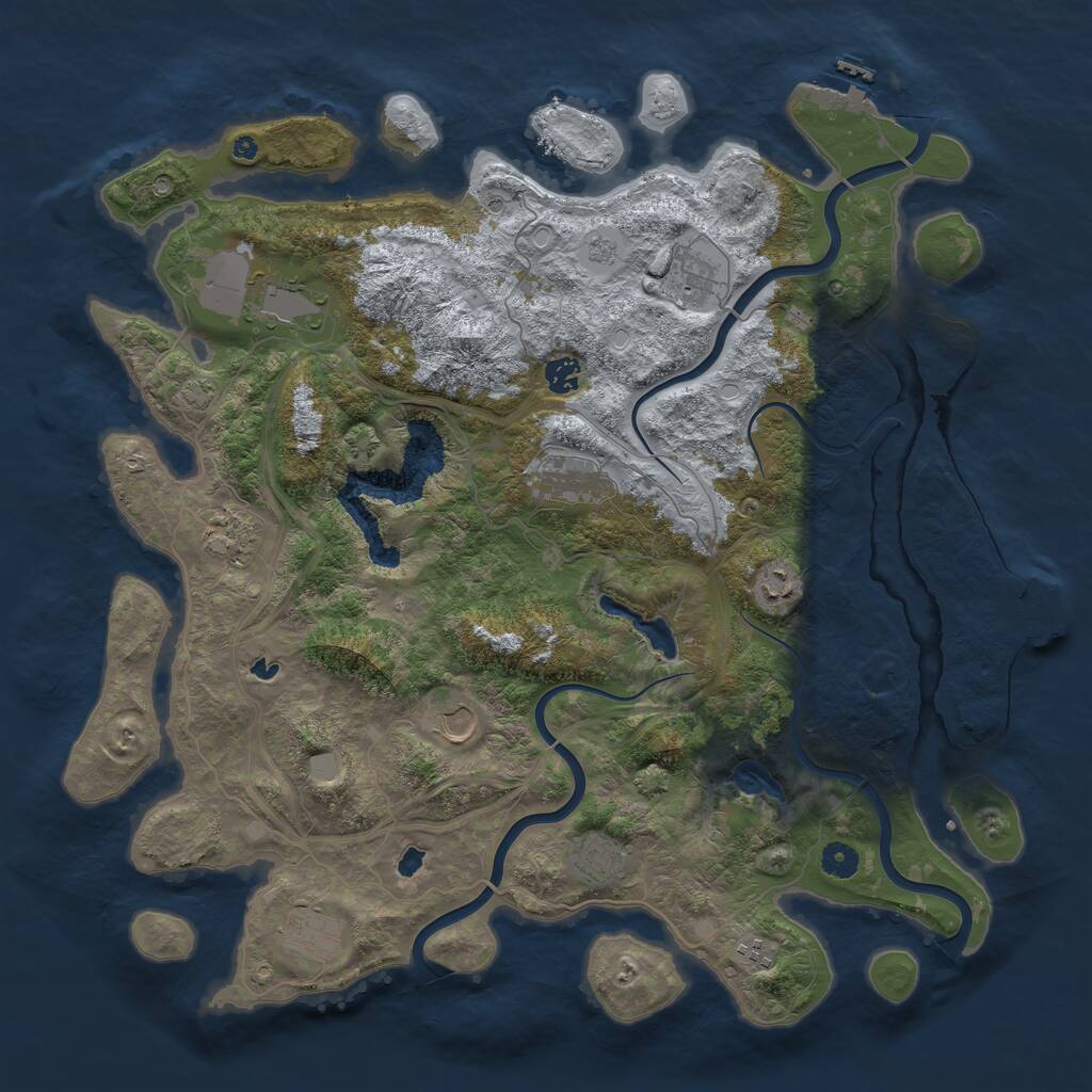 Rust Map: Procedural Map, Size: 4500, Seed: 257696766, 16 Monuments