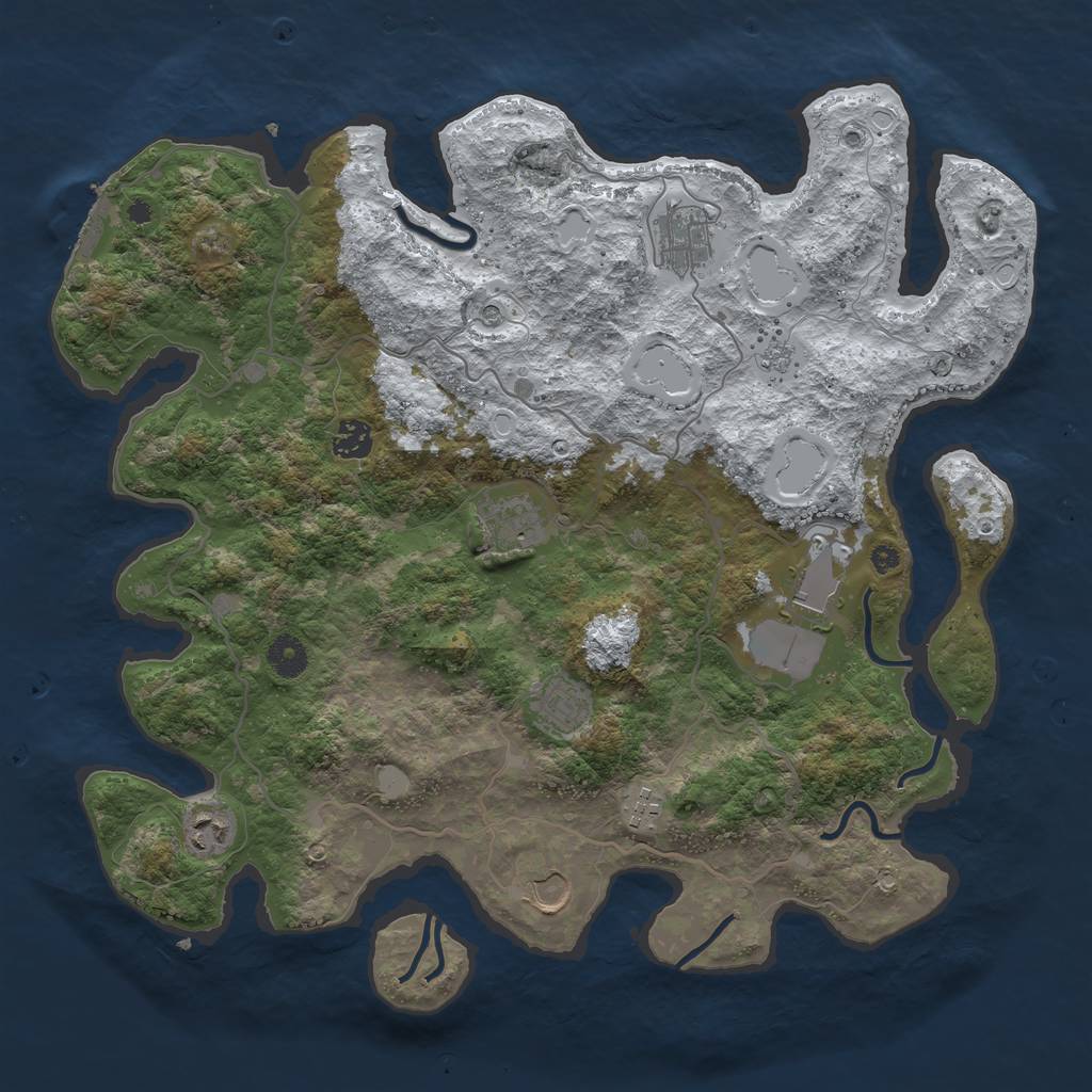 Rust Map: Procedural Map, Size: 4000, Seed: 1590503439, 16 Monuments