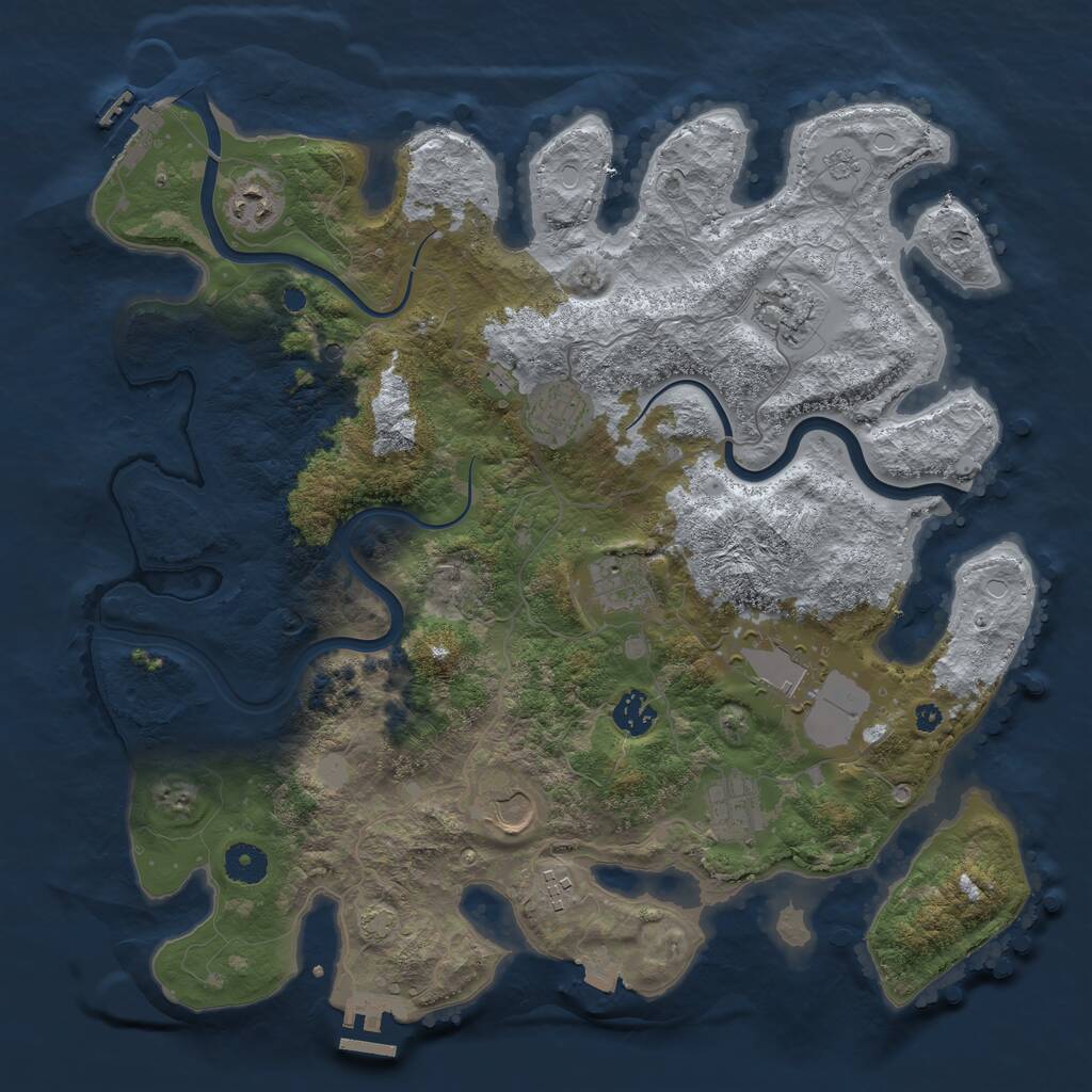 Rust Map: Procedural Map, Size: 3900, Seed: 848944, 15 Monuments