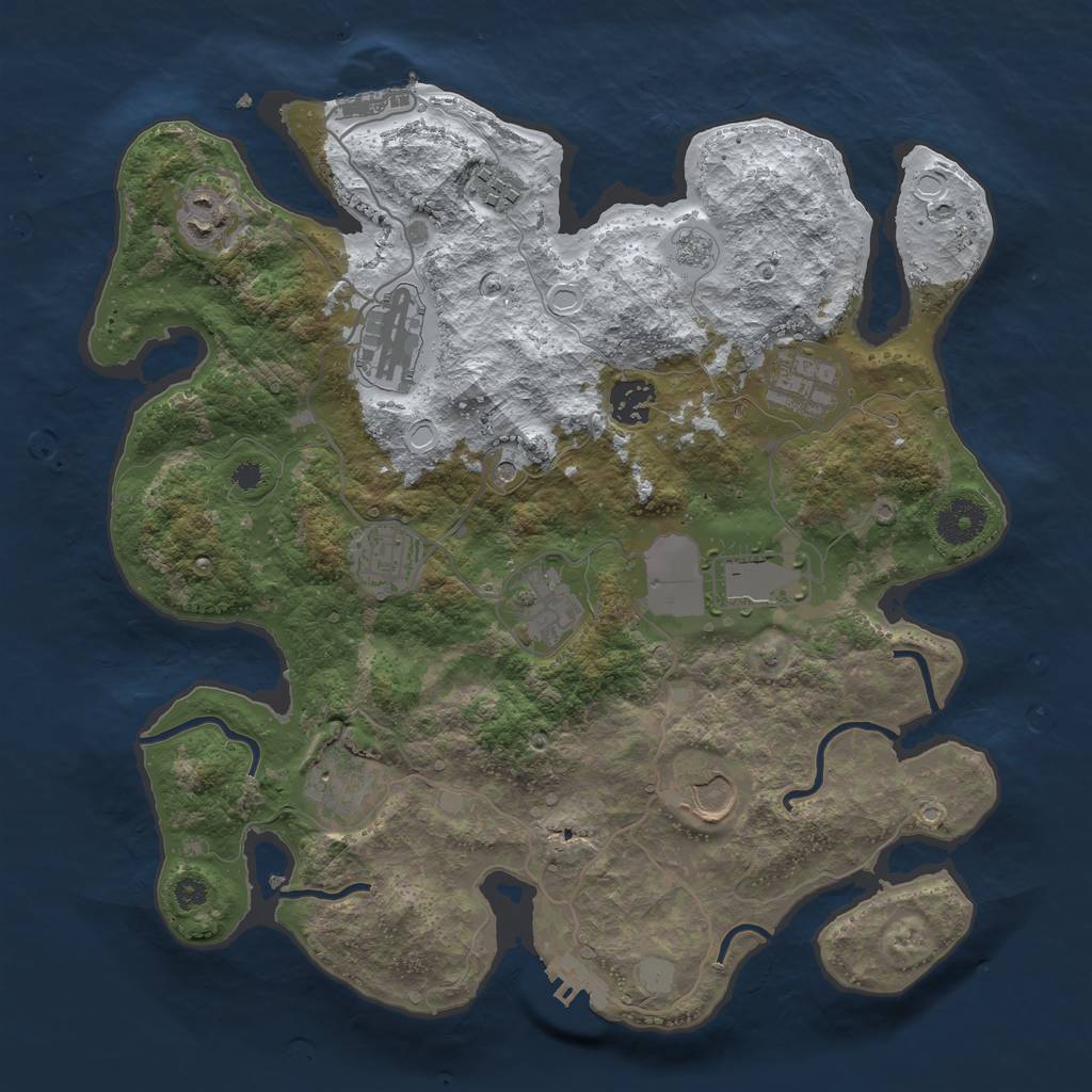 Rust Map: Procedural Map, Size: 3500, Seed: 507416509, 19 Monuments