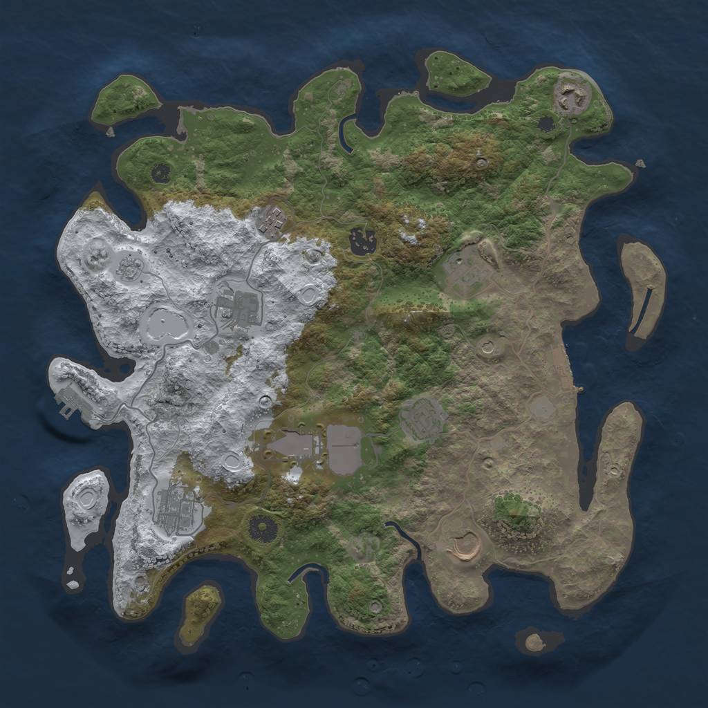 Rust Map: Procedural Map, Size: 3700, Seed: 798264004, 18 Monuments