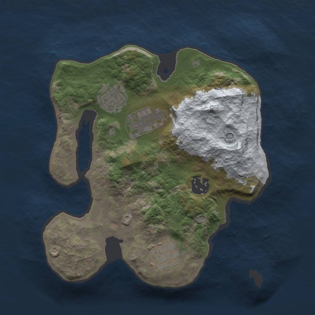 Rust Map: Barren, Size: 2500, Seed: 256346, 7 Monuments