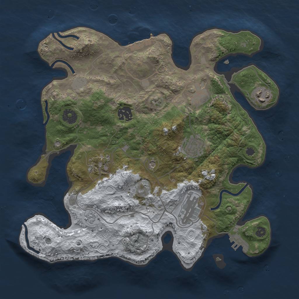 Rust Map: Procedural Map, Size: 3000, Seed: 577306567, 15 Monuments