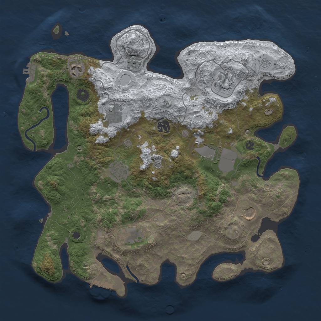 Rust Map: Procedural Map, Size: 3700, Seed: 618955230, 18 Monuments