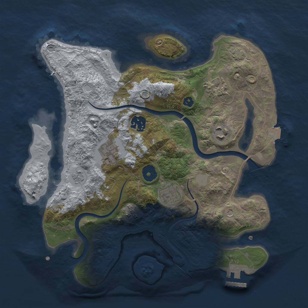 Rust Map: Procedural Map, Size: 3000, Seed: 1341893976, 11 Monuments