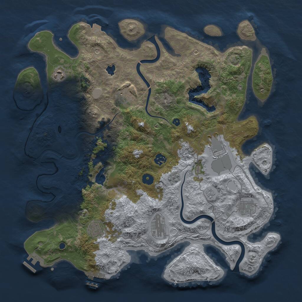 Rust Map: Procedural Map, Size: 4000, Seed: 1199, 15 Monuments