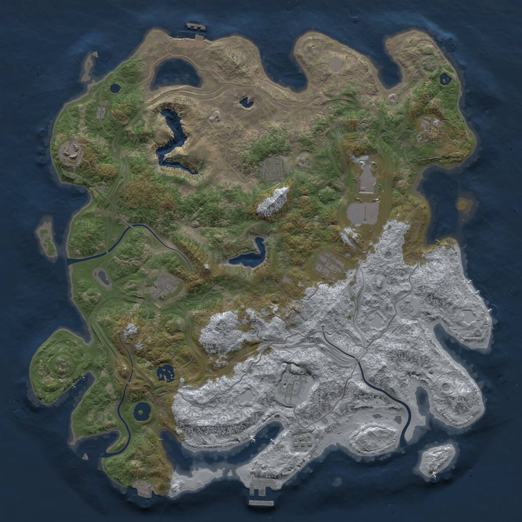 Rust Map: Procedural Map, Size: 4300, Seed: 10371035, 15 Monuments