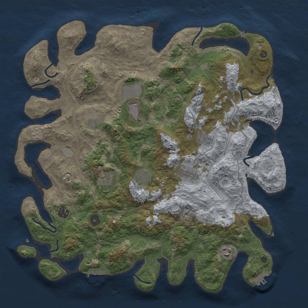 Rust Map: Procedural Map, Size: 4250, Seed: 10291, 17 Monuments