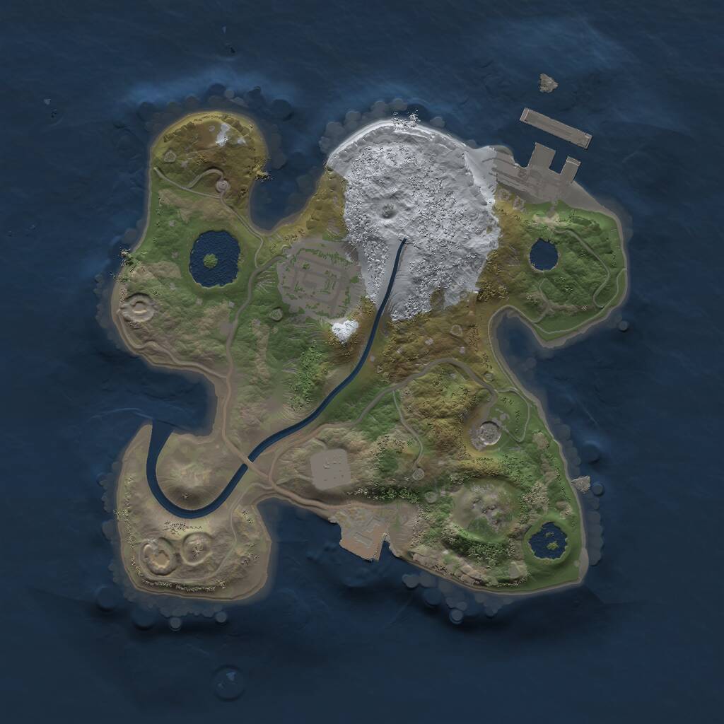 Rust Map: Procedural Map, Size: 2000, Seed: 457692659, 4 Monuments