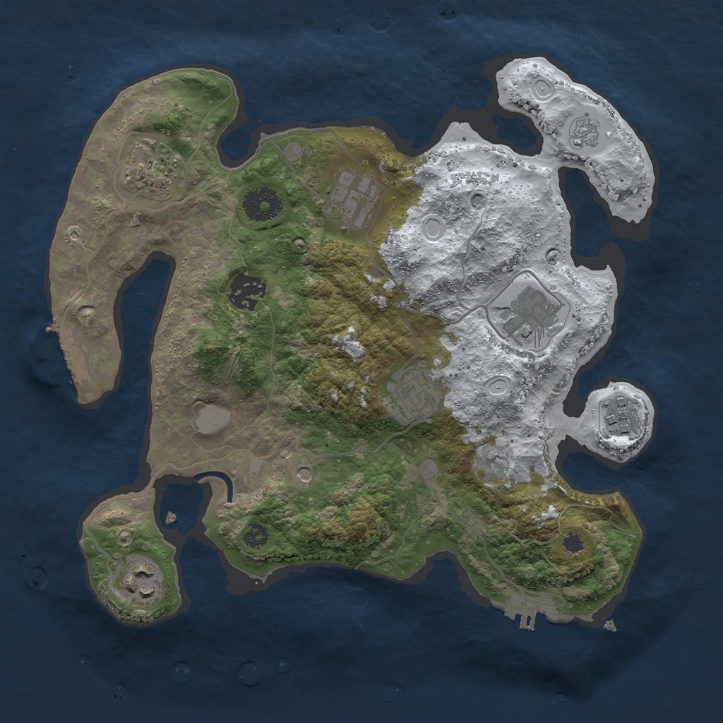 Rust Map: Procedural Map, Size: 3000, Seed: 1535688917, 16 Monuments