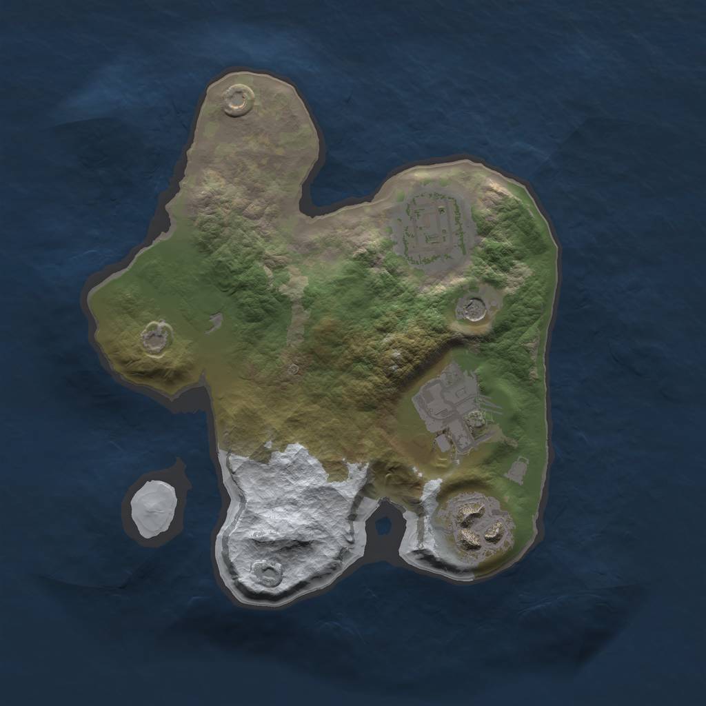 Rust Map: Barren, Size: 2000, Seed: 7, 6 Monuments