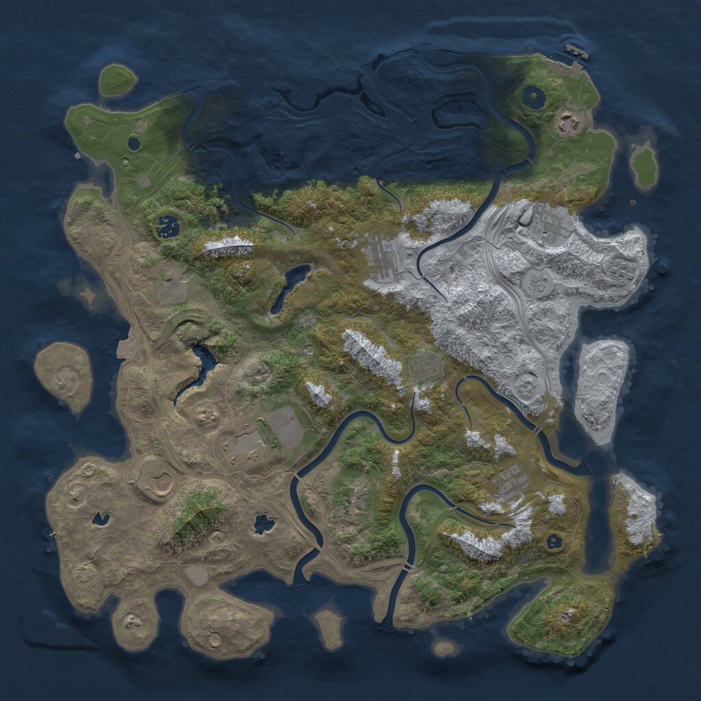 Rust Map: Procedural Map, Size: 4500, Seed: 7925314, 17 Monuments