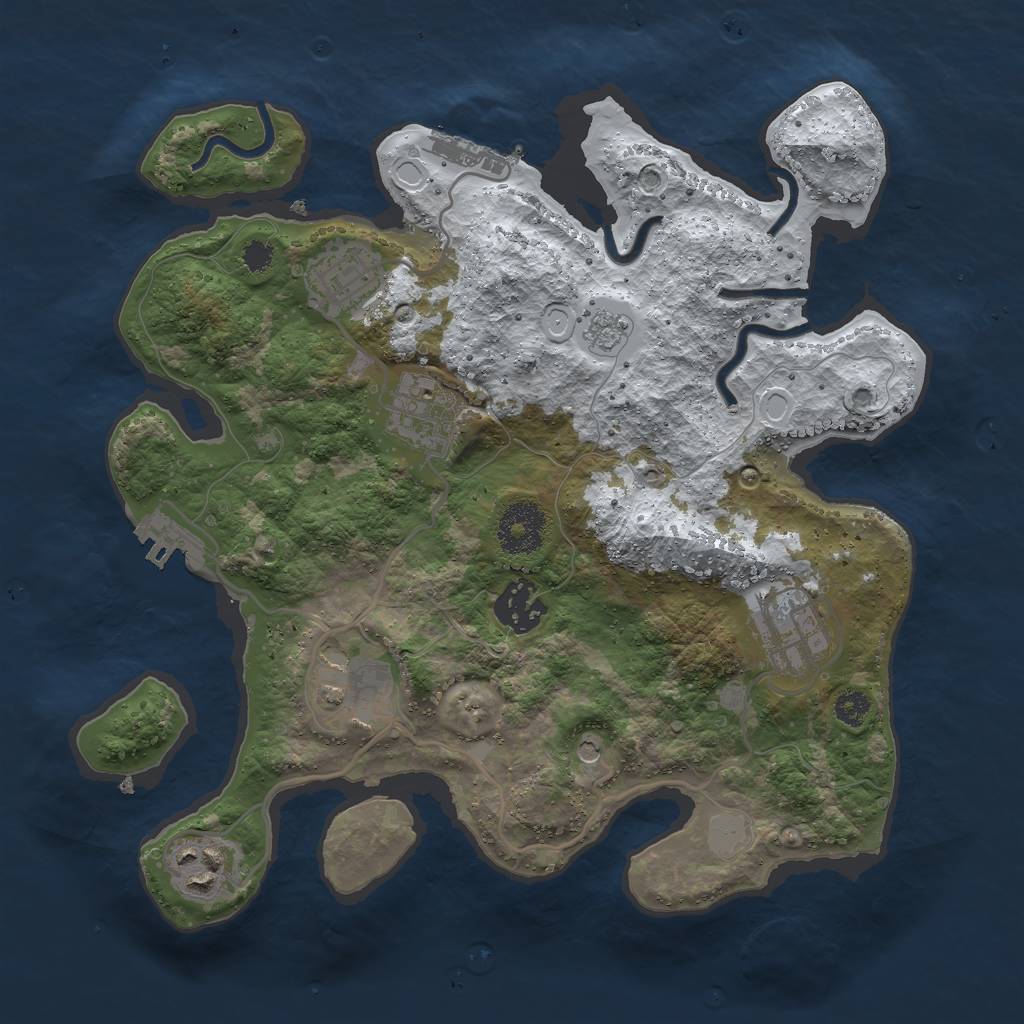 Rust Map: Procedural Map, Size: 3000, Seed: 24679, 15 Monuments