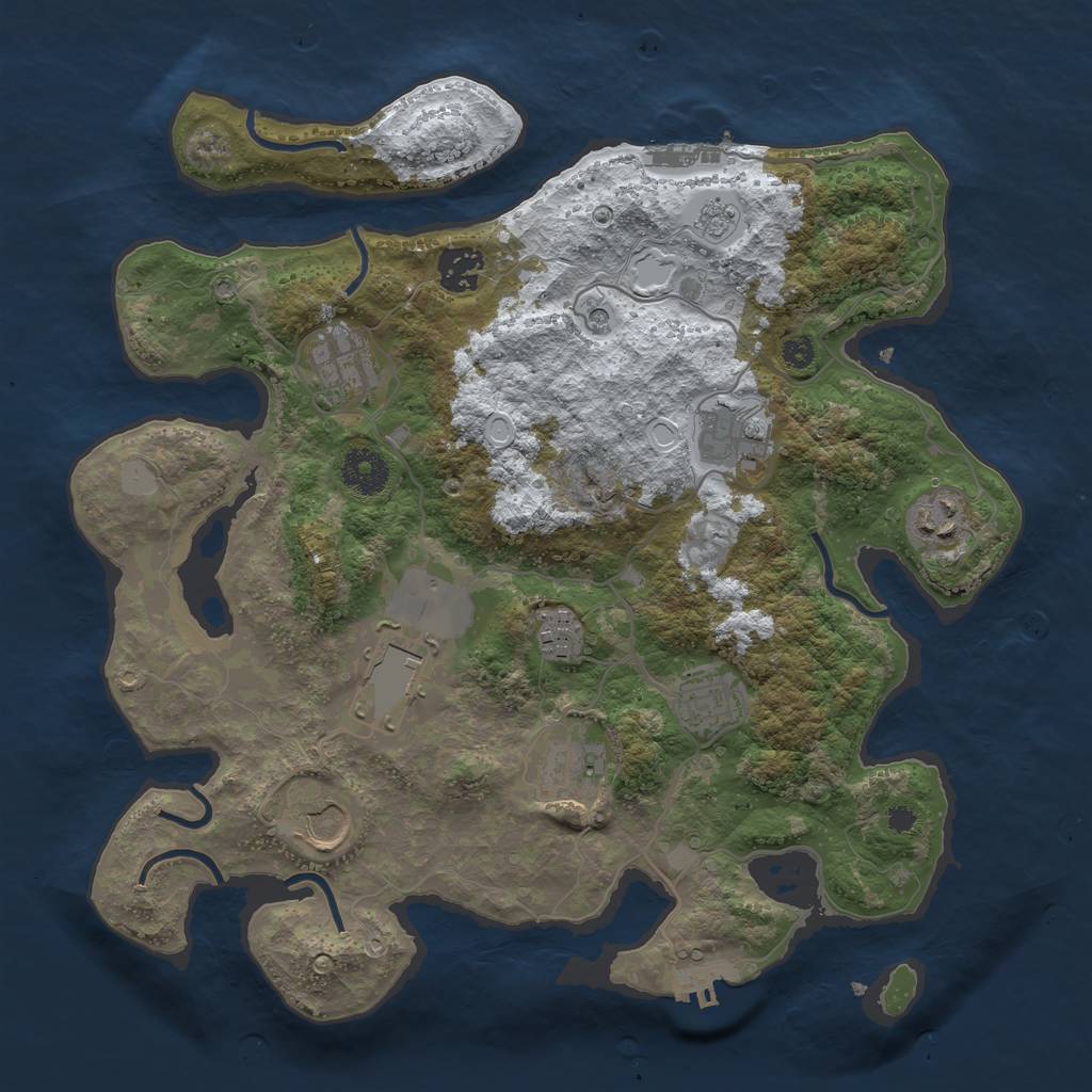 Rust Map: Procedural Map, Size: 3500, Seed: 141211411, 18 Monuments