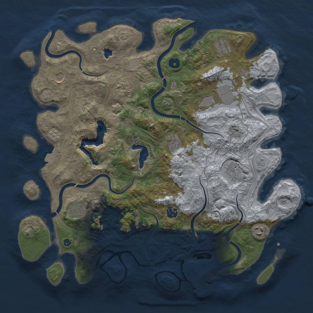Rust Map: Procedural Map, Size: 4250, Seed: 504370261, 15 Monuments