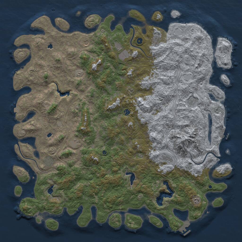 Rust Map: Procedural Map, Size: 6000, Seed: 269139058, 17 Monuments