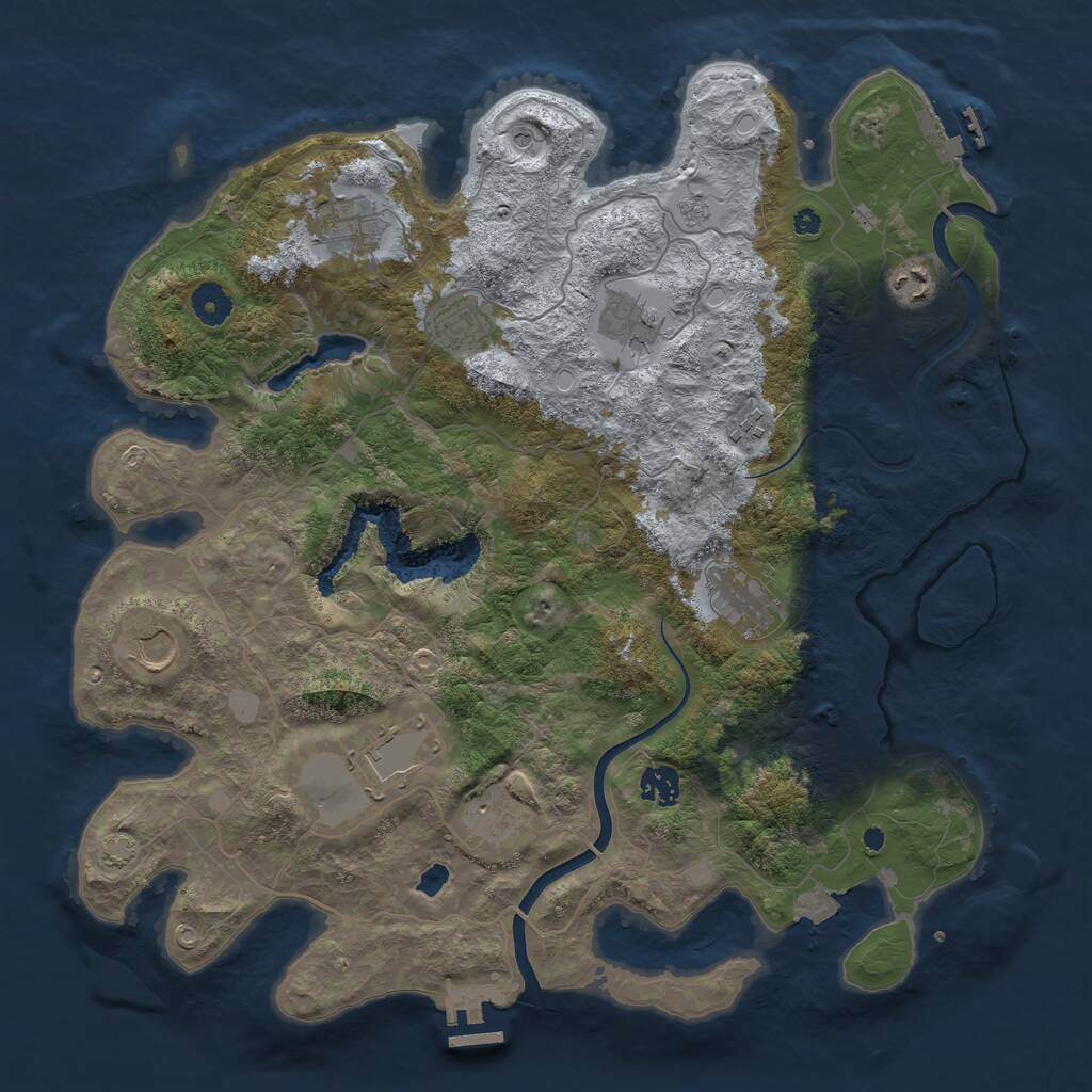 Rust Map: Procedural Map, Size: 4000, Seed: 1323123107, 16 Monuments