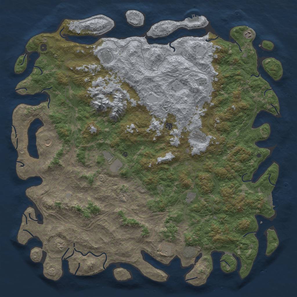 Rust Map: Procedural Map, Size: 6000, Seed: 1614908773, 18 Monuments