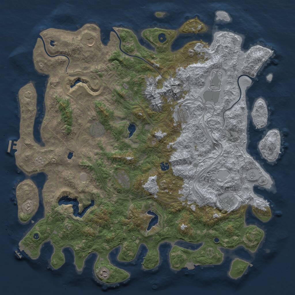 Rust Map: Procedural Map, Size: 5000, Seed: 30967, 15 Monuments