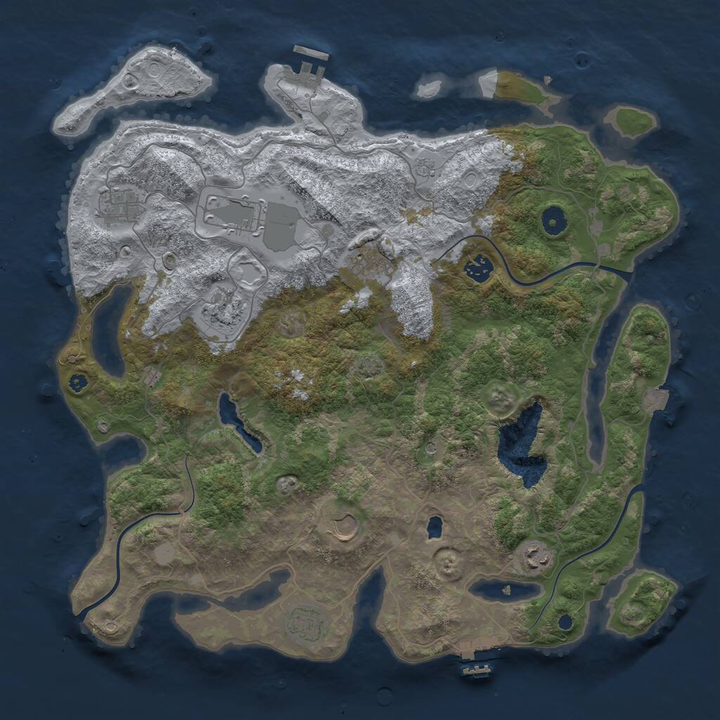 Rust Map: Procedural Map, Size: 4050, Seed: 806321412, 14 Monuments