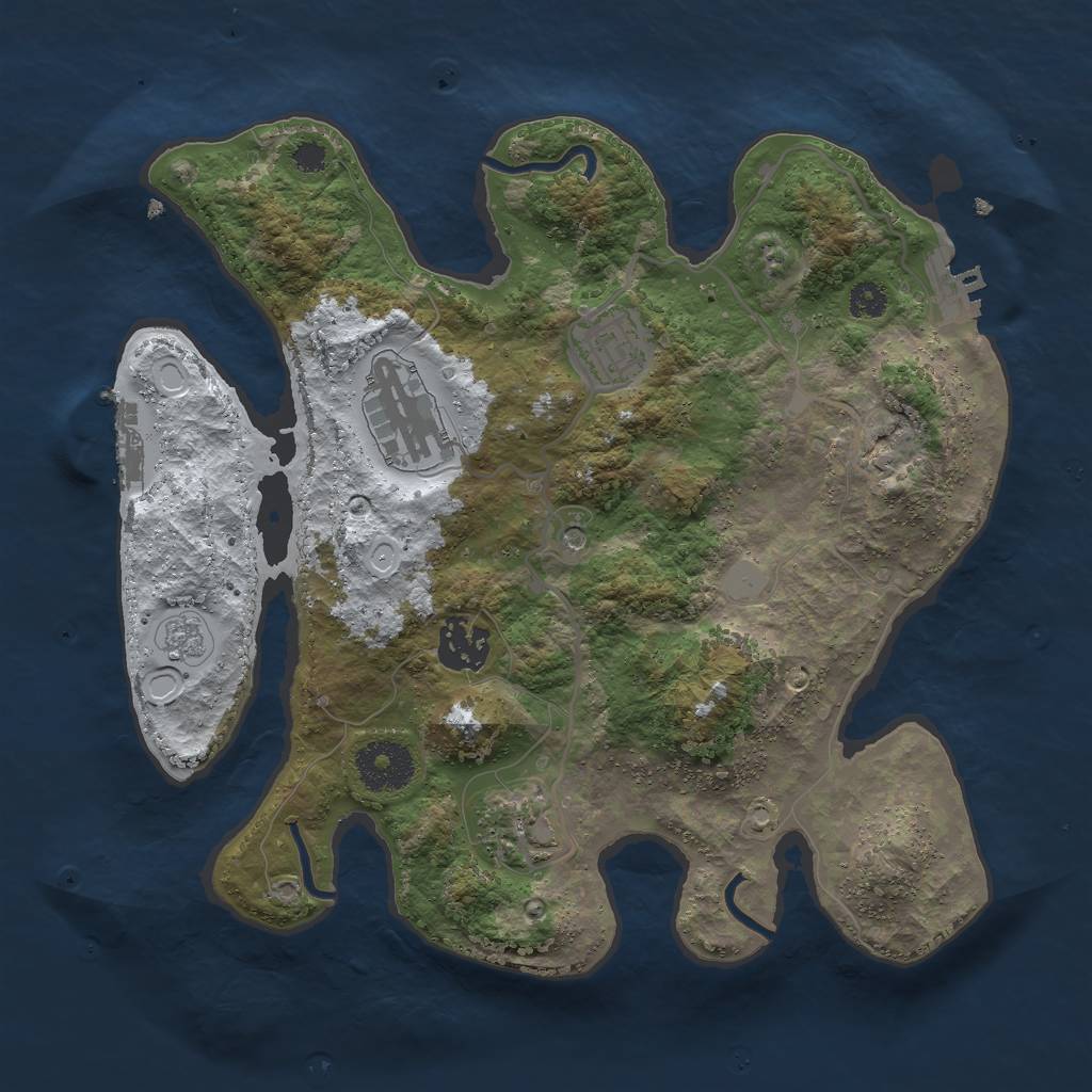 Rust Map: Procedural Map, Size: 3000, Seed: 1778473964, 13 Monuments