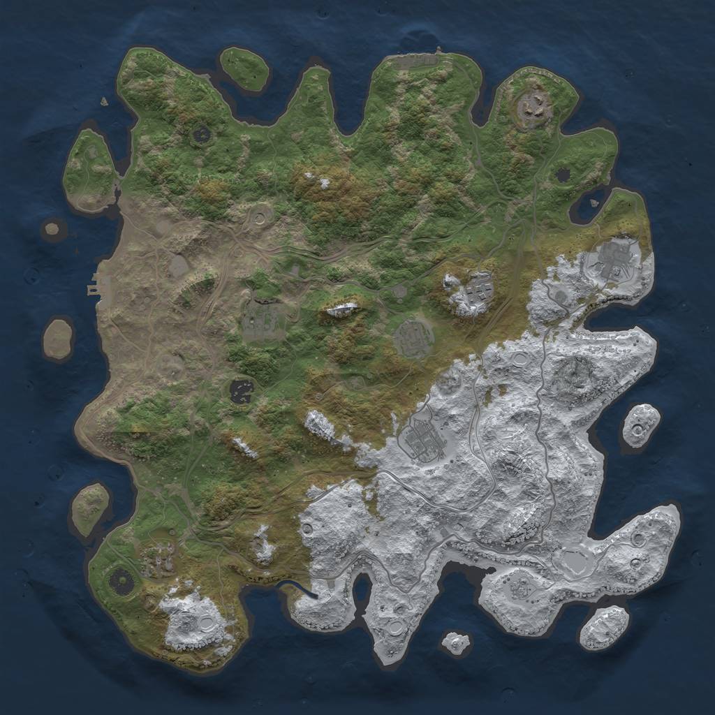 Rust Map: Procedural Map, Size: 4250, Seed: 75873177, 17 Monuments