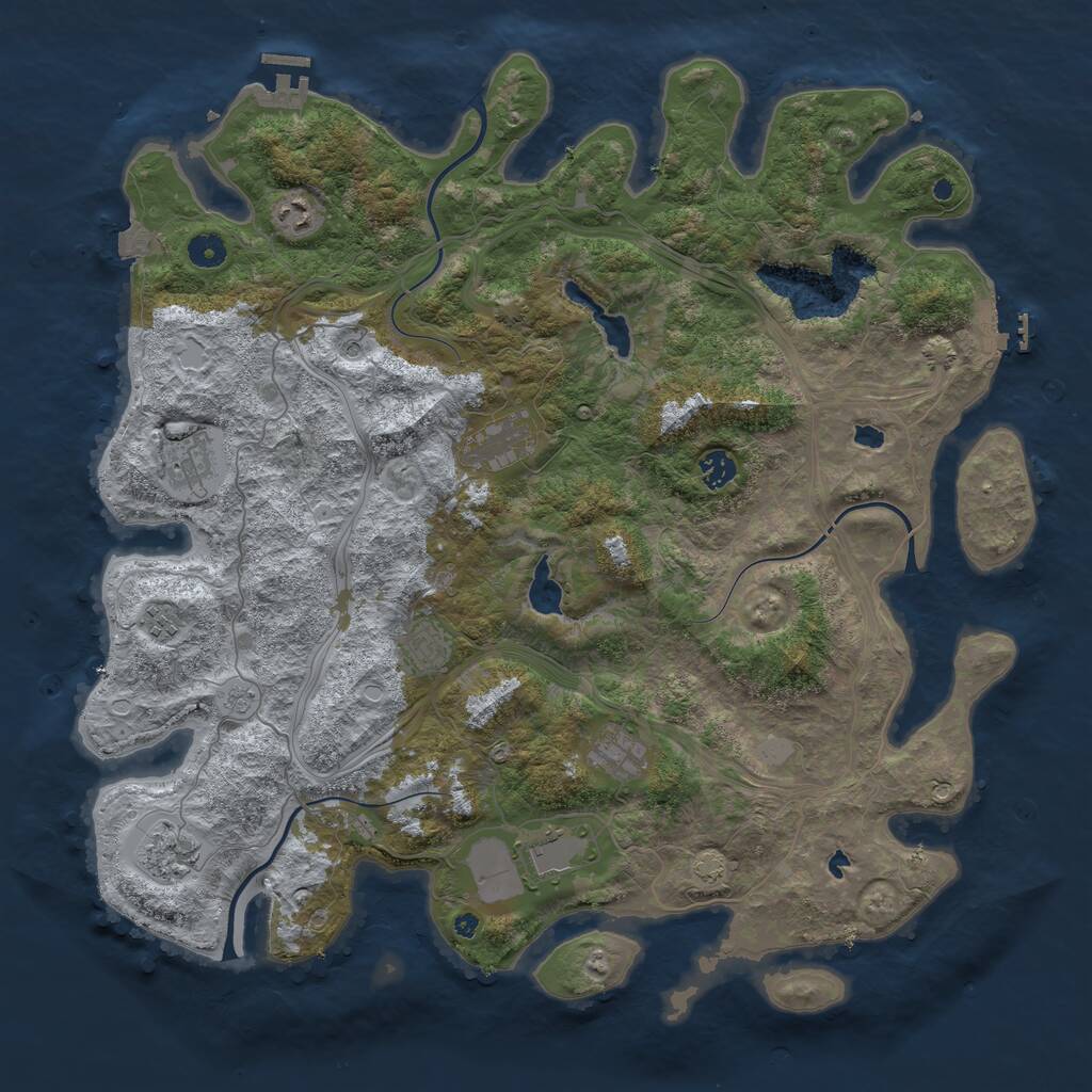 Rust Map: Procedural Map, Size: 4500, Seed: 1845796765, 15 Monuments